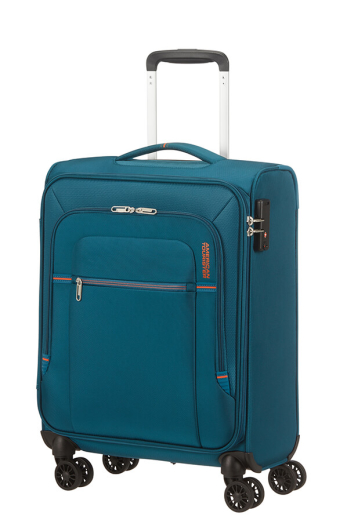 Mala de Cabine 55cm CrossTrack 4 Rodas Azul Marinho/Laranja - American Tourister | Mala de Cabine 55cm CrossTrack 4 Rodas Azul Marinho/Laranja | Misscath