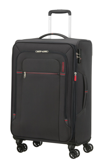 Mala de Viagem Média 67cm CrossTrack Expansível 4 Rodas Cinzento/Vermelho - American Tourister | Mala de Viagem Média 67cm CrossTrack Expansível 4 Rodas Cinzento/Vermelho | Misscath