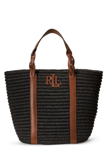 Mala Shopper Grande Georgia Palha Preta - Ralph Lauren | Mala Shopper Grande Georgia Palha Preta | Misscath